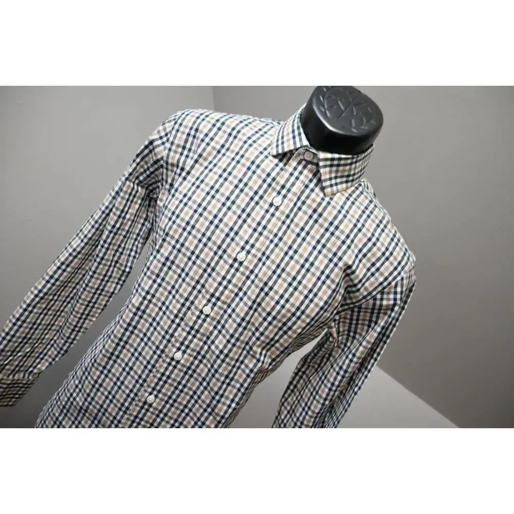 J Crew Slim Fit Flex Button Up Dress Shirt Plaid‎ Long Sleeve Mens Sz Small